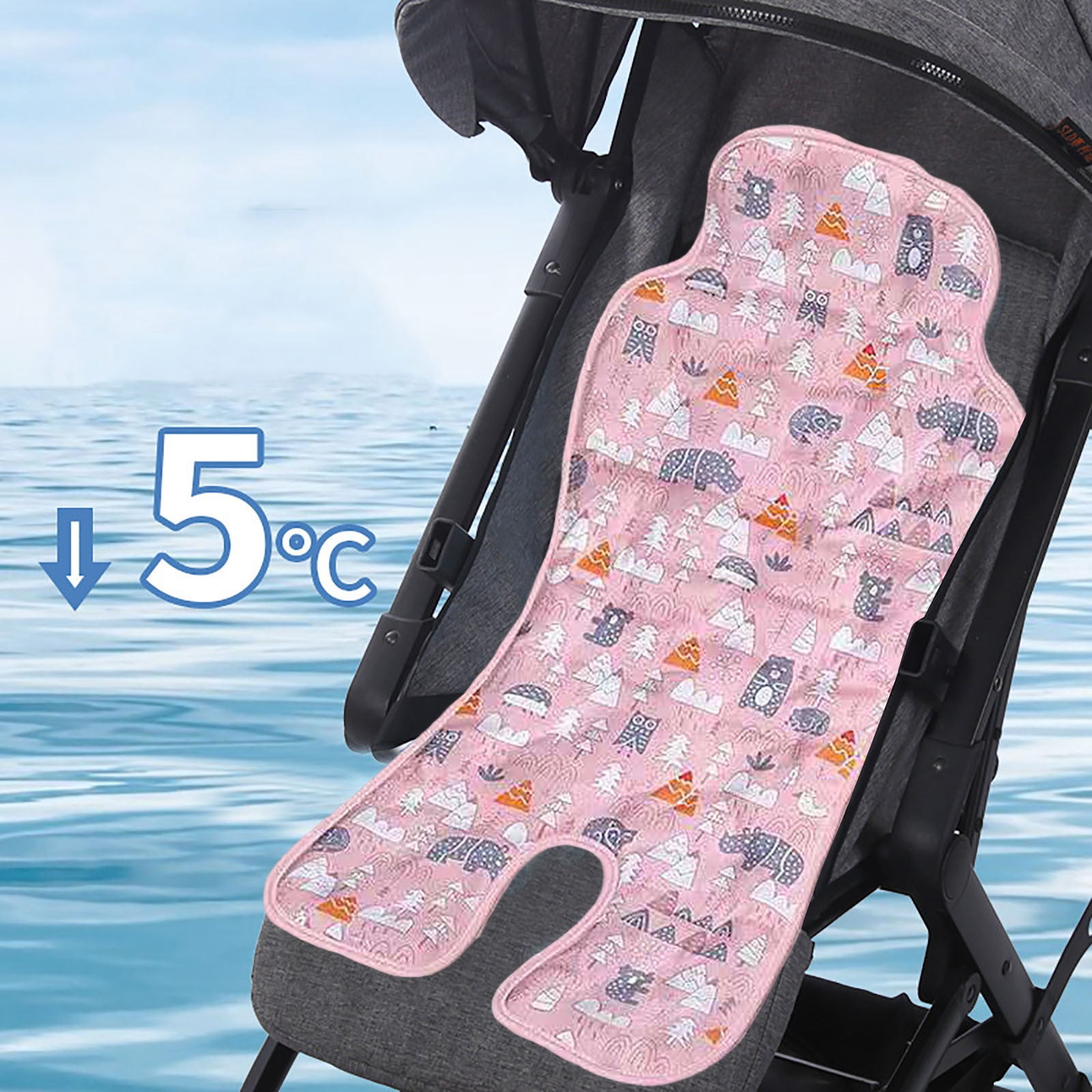 ZMKIAG Cooler Stroller Pad, Gel Baby Stroller Seat Cooler Pad, Long-Lasting Cooling Summer Cooling Seat Liner, Multifunctional Suitable for Baby Dining Chair, Child Safety Seat