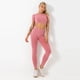 thumbnail image 4 of Conjuntos de 2 piezas para mujer, Top corto sin costuras, camiseta corta, sujetador, traje de Yoga, mallas ajustadas para gimnasio, pantalón, ropa de entrenamiento, 4 of 5