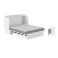 thumbnail image 1 of Home Square Ensemble de 2 Lits Escamotables Grand avec Matelas et Table d'Appoint, Blanc, 1 of 20
