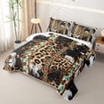 thumbnail image 3 of Erosebridal Tribal Aztec Twin Quilt Set, Leopard Cheetah Print Twin Coverlet Set, 2pcs, 3 of 7