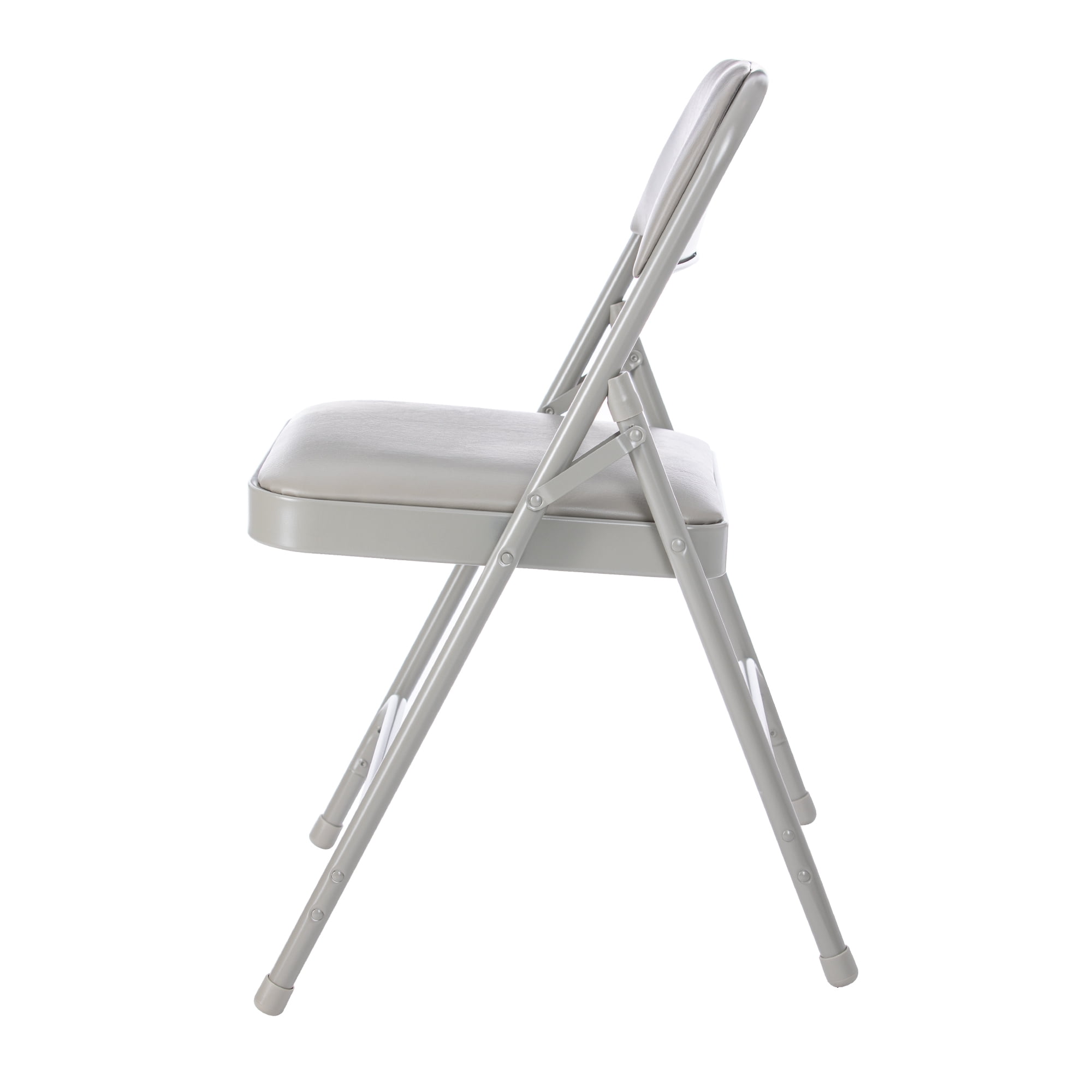Hampden Furnishings Bernadine Collection Vinyl Folding Chair, Grey, Pack of 4