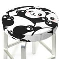 thumbnail image 3 of Daiia Seamless Pattern Cute Panda Stool Covers Round,Round Bar Stool Covers Waterproof Bar Chair Covers Washable Stool Cushion Slipcover for 12-14 Inch Chair-14 inch, 3 of 7