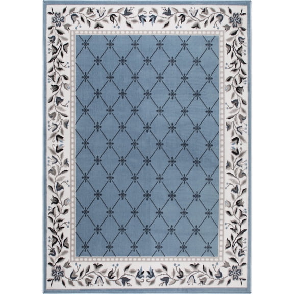 Home Dynamix Premium Aydin Traditional Diamond Floral Area Rug, Blue/Ivory, 7'8"x10'7"