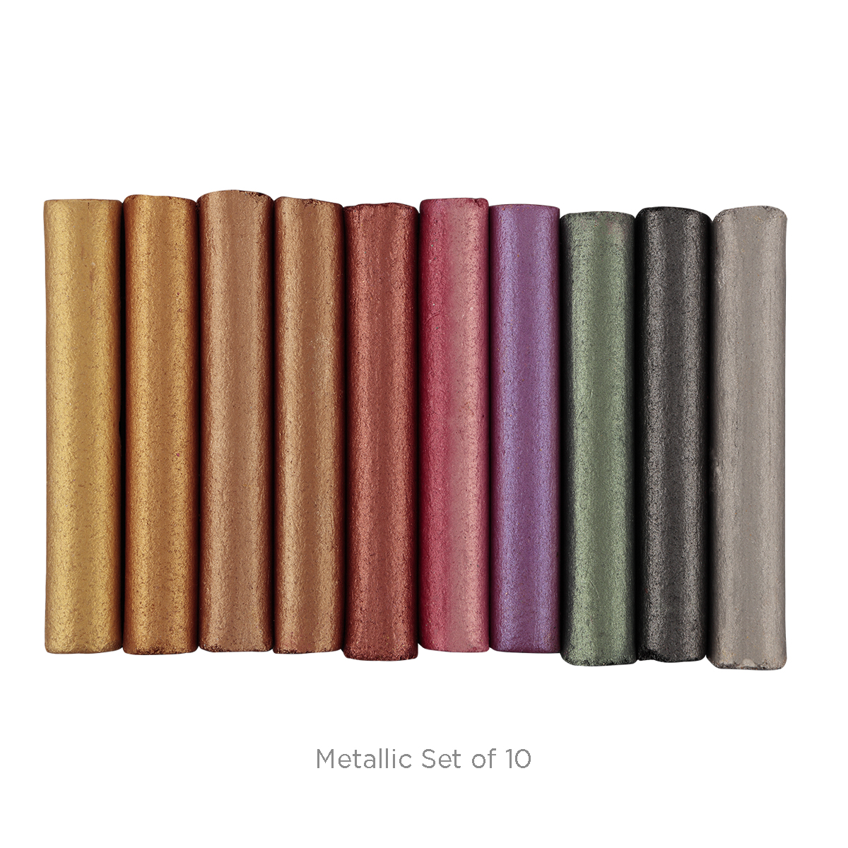 SoHo Urban Artist Soft Pastels Set of 10 Iridescent Metallic Colors, Vibrant Pastel Sticks for Art, Drawing, Blending, Layering, Shading