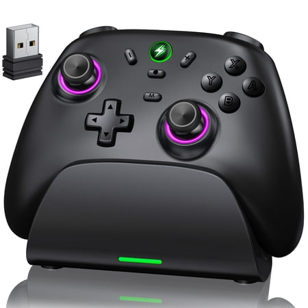 Wireless Switch Pro Controller with Charger for Nintendo Switch Controller/Lite/OLED, Hall Effect PC Game Joysticks/iOS/Android