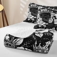 thumbnail image 4 of Castle Fairy Spooky Rose Bloom Twin Quilt Set,Boho Crowned Skull Twin Coverlet Set,Black White, 4 of 7