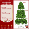 thumbnail image 6 of Yaheetech 7.5FT Pre-lit Flocked Artificial Christmas Tree with Foldable Stand,Pure Green, 6 of 9