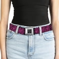 thumbnail image 5 of Buckle-Down Belt, Seatbelt Buckle Belt, Zebra Fuchsia Pink, 30 to 44 Inches, 5 of 9