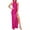 Hot Pink, variant on Sequin Halter Dress, Sleeveless Bodycon Gown with High Slit and Bow Detail, Glamorous New Year's Eve Dress for Club, Prom, and Gala Events Hot Pink 2XL