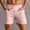 Pink, variant on AXXD Men's Shorts Casual Blue Summer Solid Fashion Cotton Sports Elastic Mid-waist Lace-up Shorts New Arrival