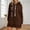Brown, variant on Women's Sweatshirt Oversized Hoodie Dress Solid Pullover Split Hem Quarter Zippper Sweatshirt (Brown S)