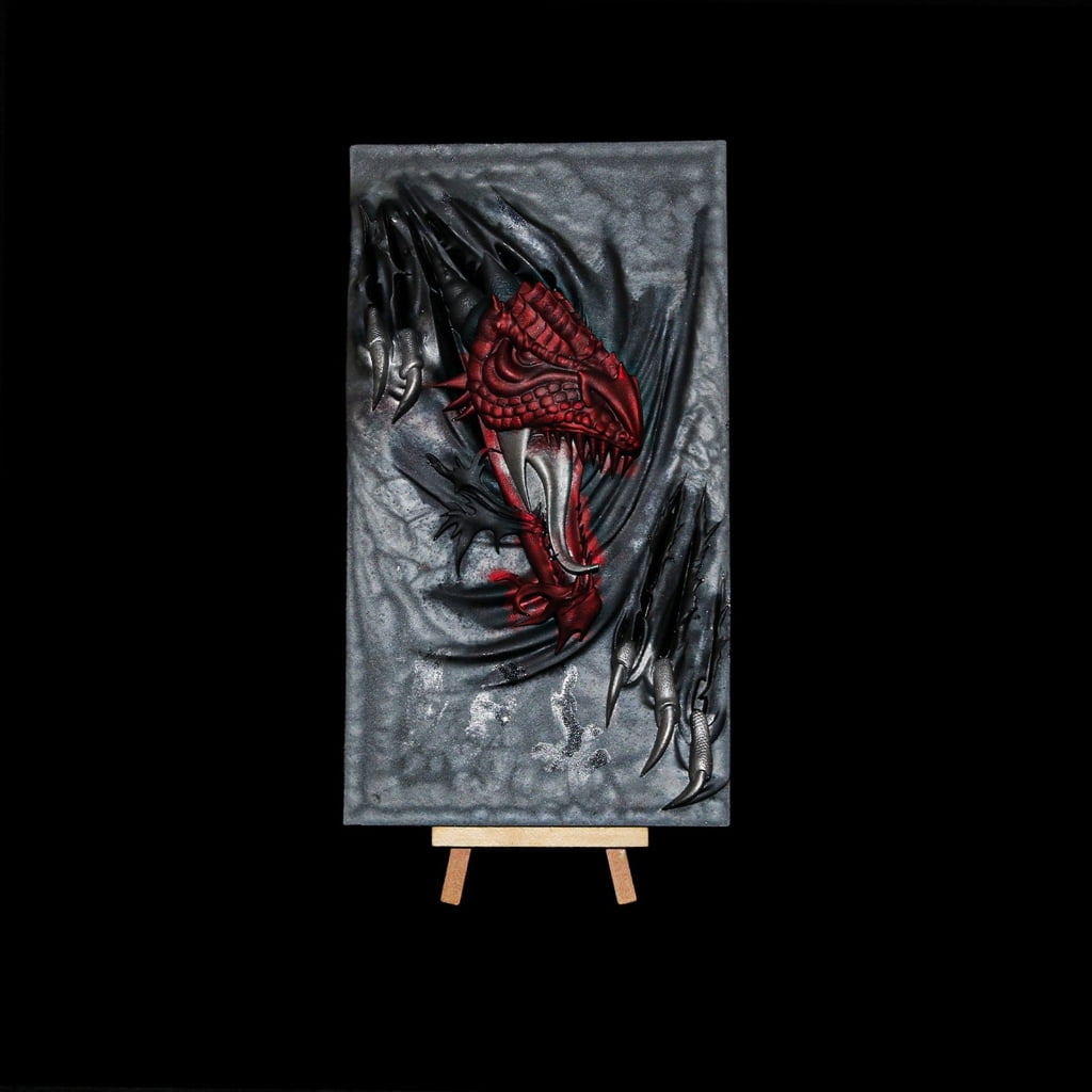 BQBQERT 3D Fierce Dragon Wall Decoration Silicone Mold Handicraft Epoxy Resin Ornament Living Room Desktop Decorations