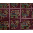 thumbnail image 4 of oneOone Polyester Lycra Maroon Fabric Peacock & Elephant Block Sewing Craft Projects Fabric Prints By Yard 56 Inch Wide, 4 of 4