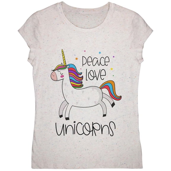 Peace Love Unicorns Youth Girls T Shirt Birthday Cake YSM
