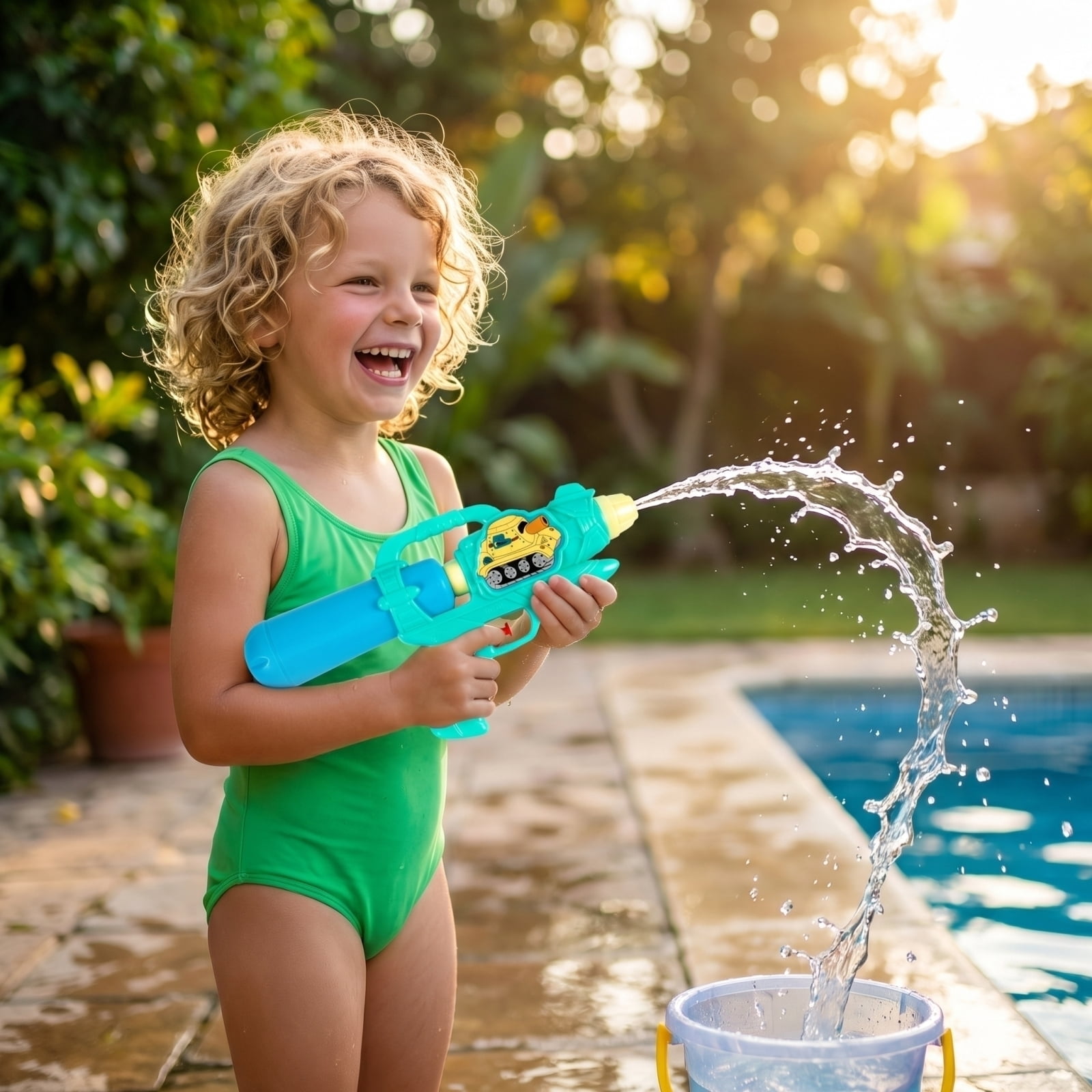 Compact Kids Water Gun Toy Small Handheld Spray Gun for Outdoor Summer Play Fun for Boys Girls 3-8 Years, Lightweight Portable Design for Beach Pool Backyard Games