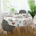 thumbnail image 3 of Yayeee Tablecloths 60" x 108" Rectangle Wrinkle Resistant Party Table Cover, White Nordic Christmas House, 3 of 8
