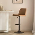 thumbnail image 2 of Bouclair Beige Faux Leather and Metal Bar Stool, 2 of 10