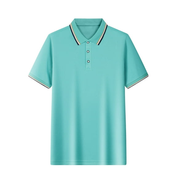 CaiJunJia George Polo Shirts for Men - Comfortable Fit Collared Shirt Men S - 4XL Fitted Short Sleeve Classic Golf Shirts