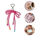 thumbnail image 3 of Unique Bargains 1 Pc Stylish Braided Bow with Love Buckle Handbag Charm Decorative Keychain Rose Red, 3 of 5