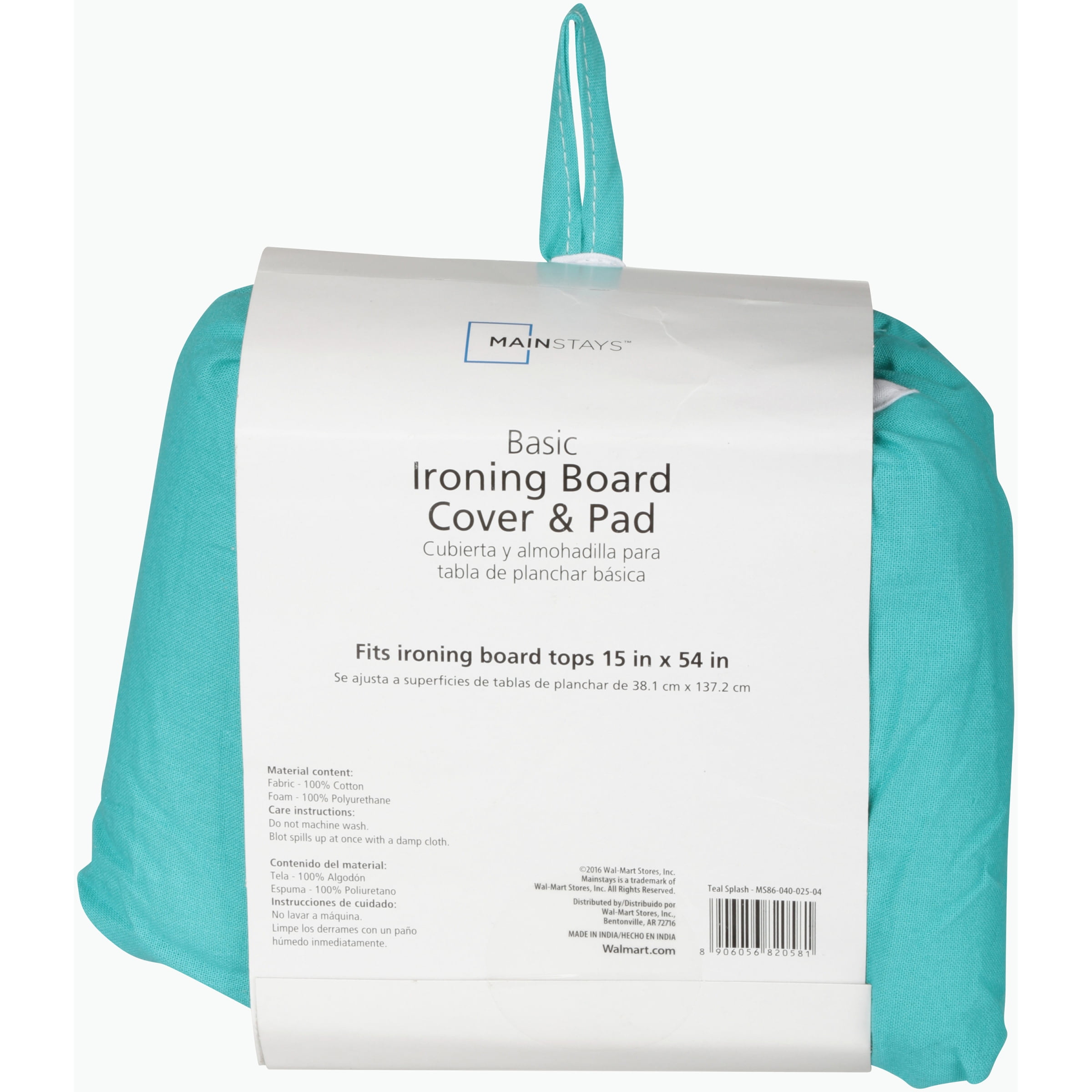 Mainstays Deluxe Iron Board Cover and Pad multicolor fits 15 x 54 100/% cotton