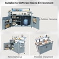 Outdoor Kitchen Island with Raised Shelf & Stainless Steel Top, Outdoor ...