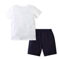 thumbnail image 5 of KPOPLK Toddler Baby Boy Clothes Summer Short Sleeve T Shirt and Shorts Cute Infant Baby Boy Outfits Clothing Set Size 4-5 Years,White, 5 of 7