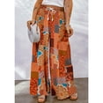 thumbnail image 4 of Pantalones anchos con cordón y cintura alta para mujer, talla grande, color rojo XL, 4 of 6