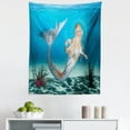 thumbnail image 1 of Mermaid Tapestry, Graphic of a Mermaid in Tropical Ocean Creature, Fabric Wall Hanging Decor for Bedroom Living Room Dorm, 5 Sizes, Sea Blue Navy, by Ambesonne, 1 of 1