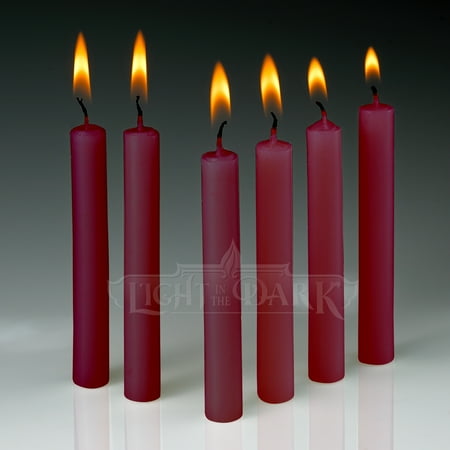 Red Taper Candles 4" Tall and 1/2" Thick Set Of 60 Burn 1.1/2 Hours