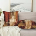 thumbnail image 2 of Burnt Orange Abstract Throw Pillow Covers 18 X 18 Inch Set of 2 Rust Art Painting Decorative Pillow Cases Cushion Covers for Sofa Couch Car Bedroom Home Decor, 2 of 6