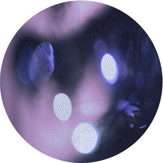 Ahgly Company Machine Washable Indoor Round Transitional Medium Purple Area Rugs, 5' Round