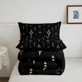 thumbnail image 5 of Erosebridal Vintage Geometry Bedding Full Comforter Set, Mandala Aztec Down Comforter, Black Gold, Lightweight, 5 of 8