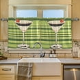thumbnail image 2 of Yayeee Kitchen Curtains Set of 2 Light Filtering 57"x24" Over Sink Window Panels, Black Martini, 2 of 7
