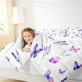 thumbnail image 4 of Manfei Cute Flower Bedding Comforter Set,Country Floral Butterfly Twin Comforter Sets,Pink Purple Ombre Bedding Set For Kids,Breathable Home Decor,2 Pieces, 4 of 8