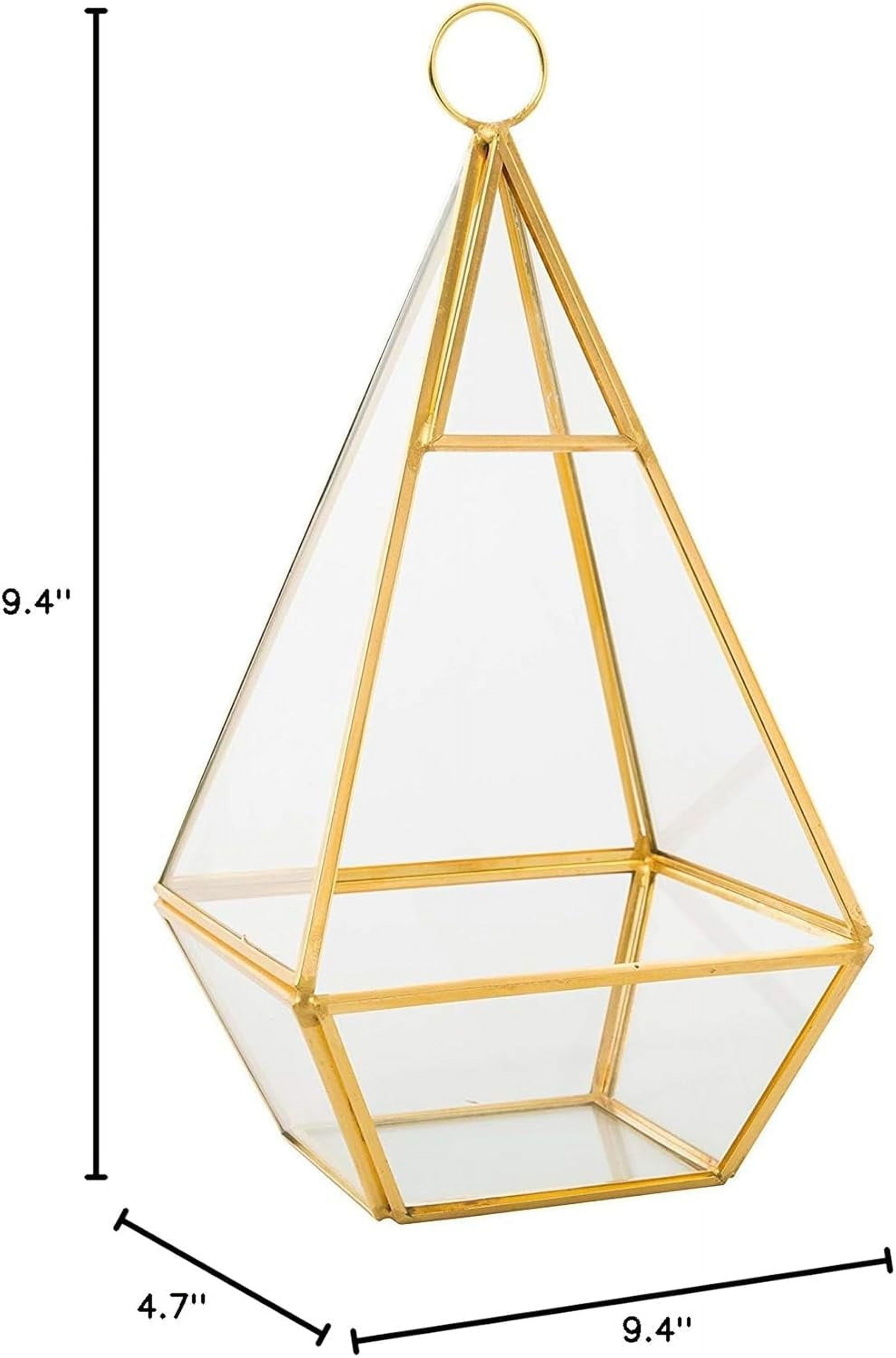 Deco Glass Geometric DIY Terrarium for Succulent & Air Plant - Hanging Pyramid Shaped for Indoor Gardening Decor - Create Your own Flower, Fern, Moss Centerpiece - Great Gift