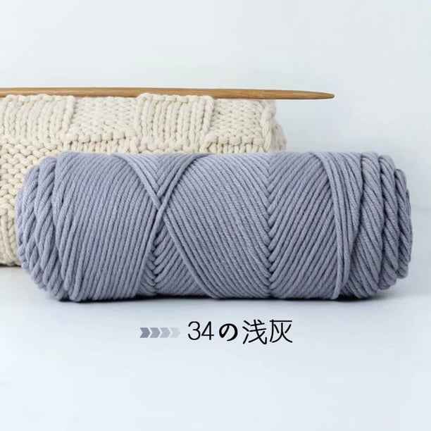 Xiao Hua Hilo de lana para tejer y hacer crochet: hilo premium teñido a mano, suave y duradero, Hometown Yarn, 500 g, gris claro.