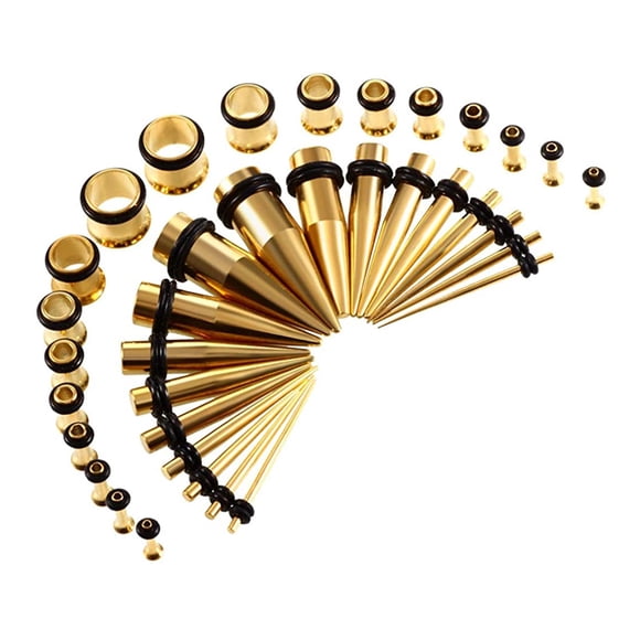 Mightlink 36Pcs Ear Stretching Tapers Kit Stainless Steel Ear Gauges Body Piercing Jewellery