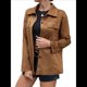 thumbnail image 1 of Chaqueta de de Ante Sintético Estilo Boyfriend para Mujer, Abrigo Informal con Botones y Cuello Midi, para Otoño. Marrón XXL, 1 of 8