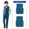 thumbnail image 2 of ETHAN Boys Tuxedo Suit Teal and Bianco Boys Suit Boys Easter Suits Size 10-12 Years, 2 of 6