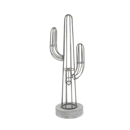 Decmode 35 X 8 Inch Metal and Wood Wire Cactus Sculpture, (Best Wire For Sculpture)