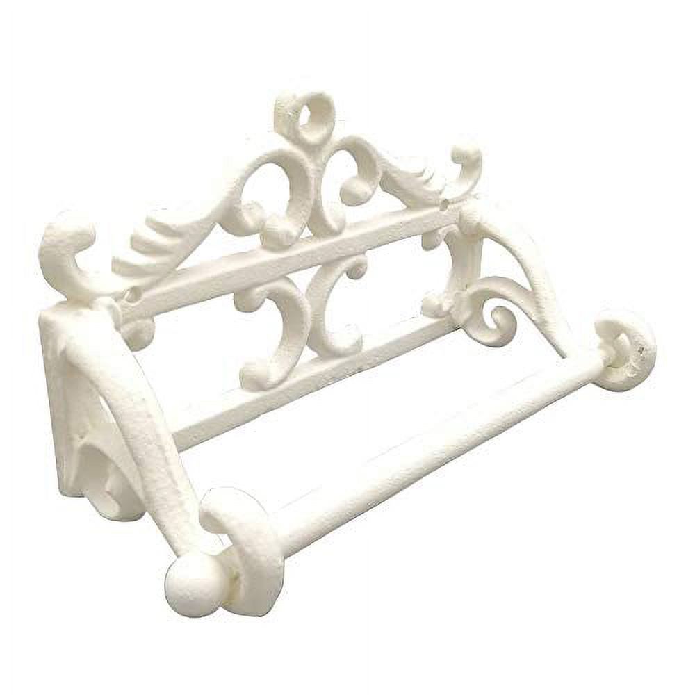 Comfy Hour Antique and Vintage Collection Cast Iron Classic Toilet Paper Holder, White