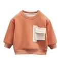 thumbnail image 2 of Godderr Kids Baby Boys Autumn Winter Sweatsuit Top 2-12Y Toddler Fleece Sweaters Bottom Shirt Solid Color Thickened Warm Fleece Sweatshirt, 2 of 8