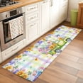 thumbnail image 2 of Runner Rug 2'x6', Watercolor Truck Flowers Washable Non-Slip Hallway Runner Rugs, Spring Butterflies Botanical Plaid Bedside Rugs Floor Mats Carpet Runners for Kitchen Bathroom Laundry Room, 2 of 8