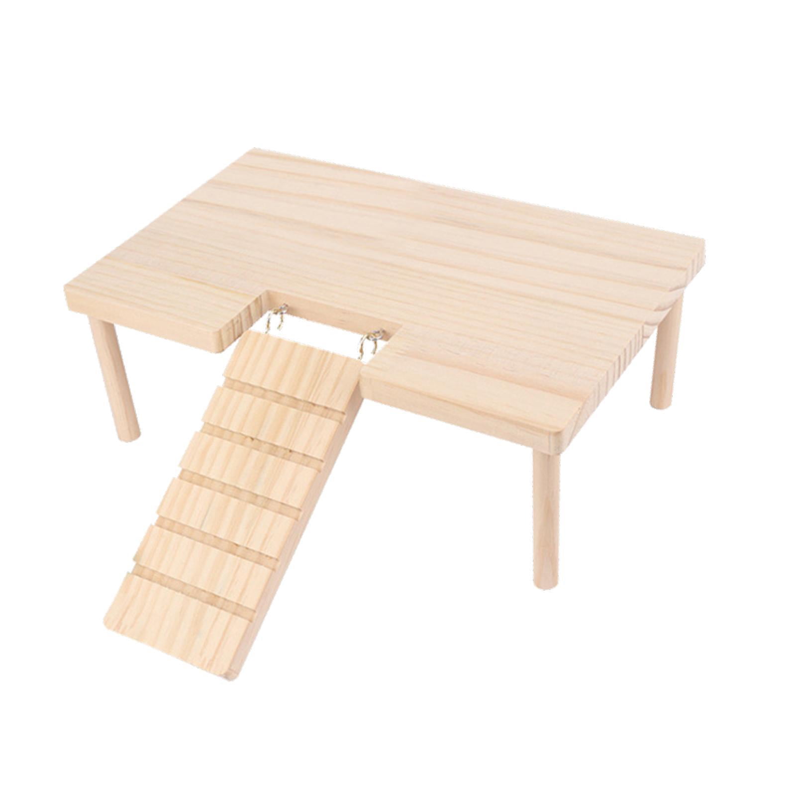 Fzaqwen Hamster Wooden platforms Toy Hamster Playground with Shape Cage Accessories Cage S