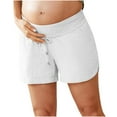 thumbnail image 2 of Dihao Womens Shorts Maternity Hiking Shorts Summer Solid High Elastic with Drawstring Plus Size Shorts Quick Dry Waterproof 5" Workout Sports Shorts Outdoor Casual Maternity Shorts, 2 of 6