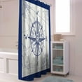 thumbnail image 4 of Shower Curtain Compass Shower Curtains for Bathroom Decor Navigation Blue Shower Curtain Sets with Hooks Waterproof Fabric Bath Curtain Extra Long 72" X 84", 4 of 6