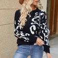 thumbnail image 7 of Oksale Funny Graphic Sweaters for Women Casual Round Neck Jumpers Comfort Long Sleeve Pullover Slouchy Soft Knit Fall Winter Tops Black L, 7 of 7