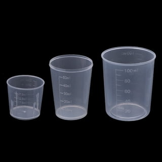 Vnanda 2Packs 100ml Resin Measuring Cups Graduated Epoxy Resin Mixing Cups, Small Beaker, Plastic Measuring Cups for Epoxy Resin, Paint, Art Crafts