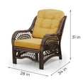 thumbnail image 2 of SK New Interiors Malibu Lounge Armchair ECO Natural Rattan Wicker Handmade Design with Light Brown Cushion, Dark Brown, 2 of 5