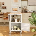 thumbnail image 4 of Asofer Rolling Kitchen Island Cart with Storage and Drawer, Small Coffee Cart, Microwave Stand on Wheels, White, 4 of 11